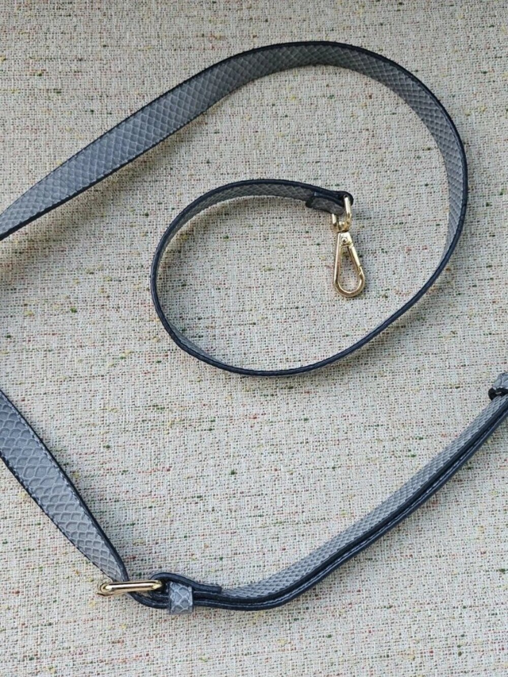 Replacement Strap for Bag Purse Gray Faux Leather Animal Pattern Adjustable - Picture 10 of 10